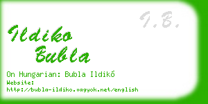 ildiko bubla business card